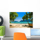 Exotic beach with palms and boats on azure water, Phi Phi Island Wall Decal