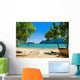 Exotic beach with palms and boats on azure water, Phi Phi Island Wall Decal