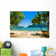 Exotic beach with palms and boats on azure water, Phi Phi Island Wall Decal