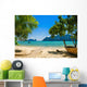Exotic beach with palms and boats on azure water, Phi Phi Island Wall Decal