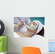 A young woman with a face pack.  Wall Decal