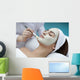 A young woman with a face pack.  Wall Decal