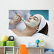 A young woman with a face pack.  Wall Decal