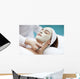 A young woman with a face pack.  Wall Decal