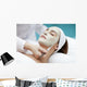 A young woman with a face pack.  Wall Decal