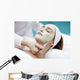A young woman with a face pack.  Wall Decal