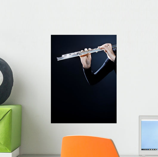 Flute music instrument hands Wall Decal