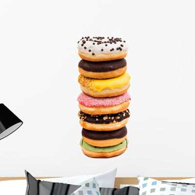 Assorted Donuts Wall Decal shown on a wall