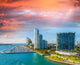 Miami, Florida. Beautiful city skyline at dusk Wall Decal