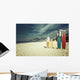 Surfboards standing upright in bright sun on the beach at Ipanem Wall Decal
