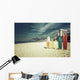 Surfboards standing upright in bright sun on the beach at Ipanem Wall Decal