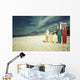 Surfboards standing upright in bright sun on the beach at Ipanem Wall Decal