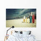 Surfboards standing upright in bright sun on the beach at Ipanem Wall Decal