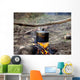Cooking in sooty cauldron on campfire Wall Decal