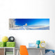 rural winter landscape a panorama with the blue sky, a field and Wall Decal