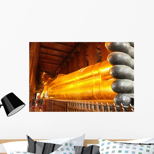 Reclining Golden Buddha Wat Wall Decal