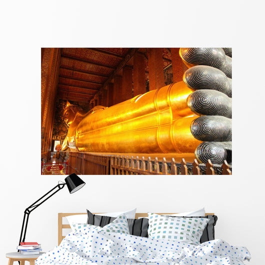 Reclining Golden Buddha Wat Wall Decal
