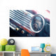 Vintage Car Clock Wall Decal
