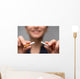 Addiction. Closeup of young attractive woman breaking cigarettes Wall Decal