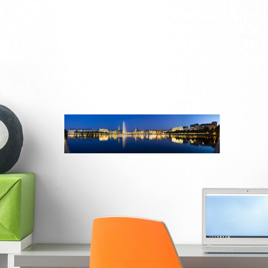 Hamburg Binnenalster Night Wall Decal