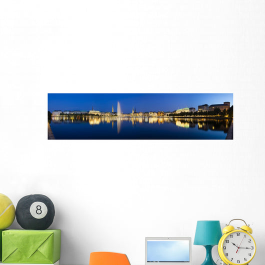 Hamburg Binnenalster Night Wall Decal