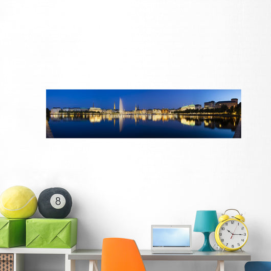 Hamburg Binnenalster Night Wall Decal