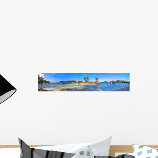 Tropical Beach Panorama Praslin Wall Decal