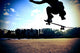 Skateboarding Legs Jump City Wall Decal