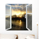window opened to the river with sunset Wall Decal