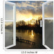 window opened to the river with sunset Wall Decal