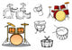 Drum plants and percusiion instruments Wall Decal