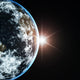 Earth and Sun Rays Wall Decal