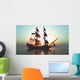 Pirate Ship Sunset Silhouette Wall Decal