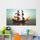 Pirate Ship Sunset Silhouette Wall Decal