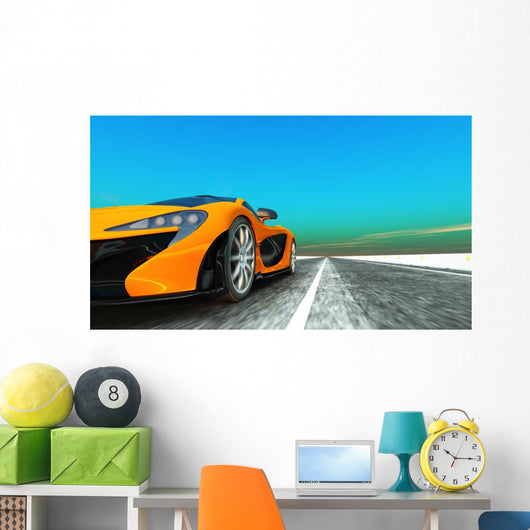 Yellow Street Car Wall Decal