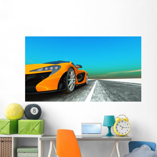 Yellow Street Car Wall Decal