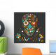 Skull with Floral Ornament Wall Decal
