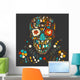 Skull with Floral Ornament Wall Decal