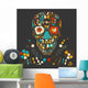Skull with Floral Ornament Wall Decal