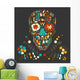 Skull with Floral Ornament Wall Decal