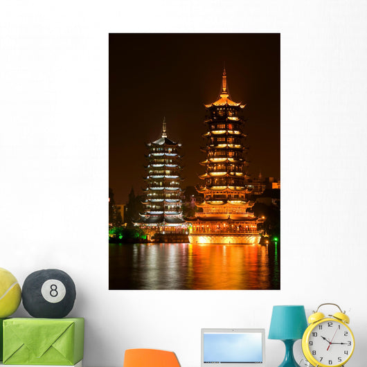 Sun and Moon Pagodas, Guilin, China Wall Decal
