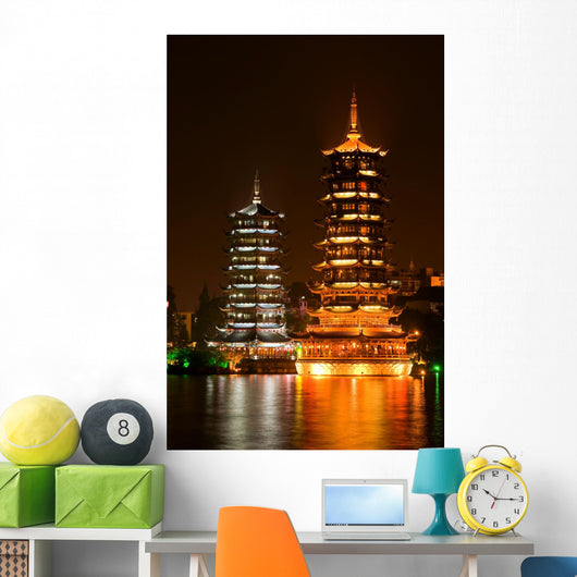 Sun and Moon Pagodas, Guilin, China Wall Decal