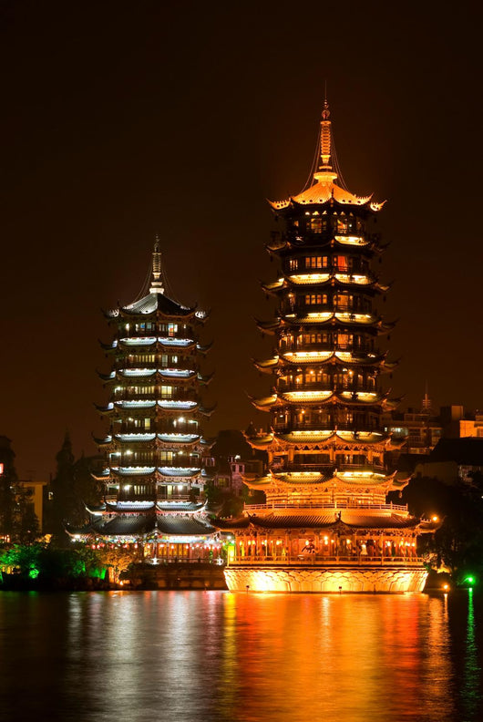 Sun and Moon Pagodas, Guilin, China Wall Decal