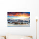 Mountain Town in Winter at Sunrise Wall Decal