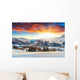 Mountain Town in Winter at Sunrise Wall Decal