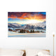 Mountain Town in Winter at Sunrise Wall Decal