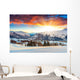 Mountain Town in Winter at Sunrise Wall Decal