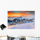 Mountain Town in Winter Wall Decal