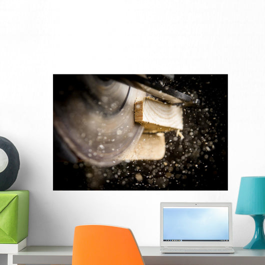 Circular Saw In Use Close-up Wall Decal