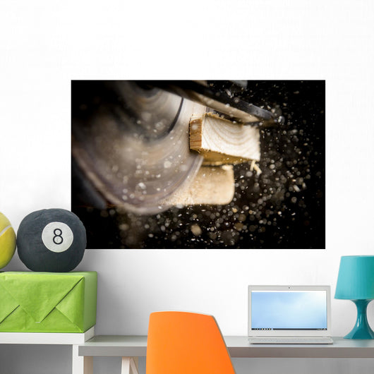 Circular Saw In Use Close-up Wall Decal